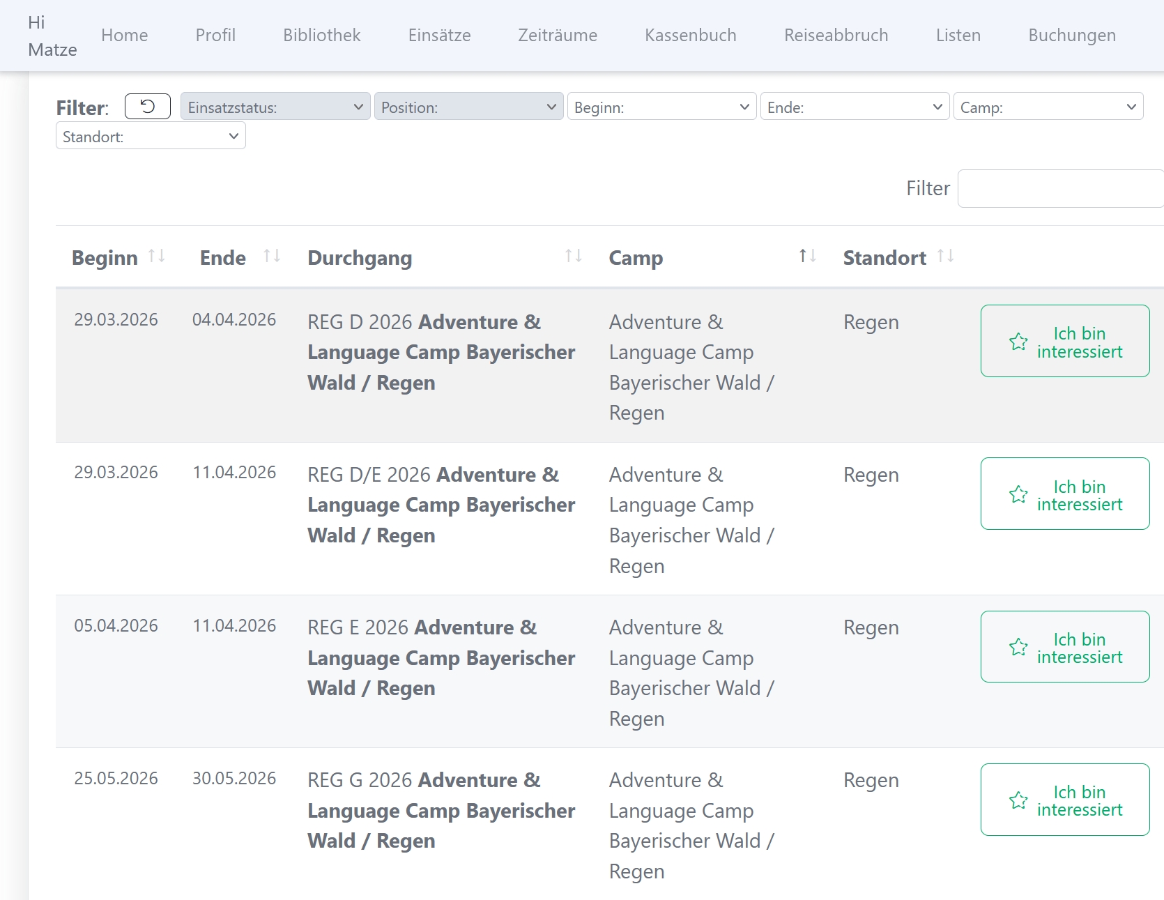 Screenshot Profillogin